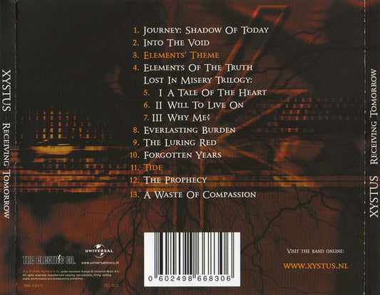 Xystus : Receiving Tomorrow (CD, Album)