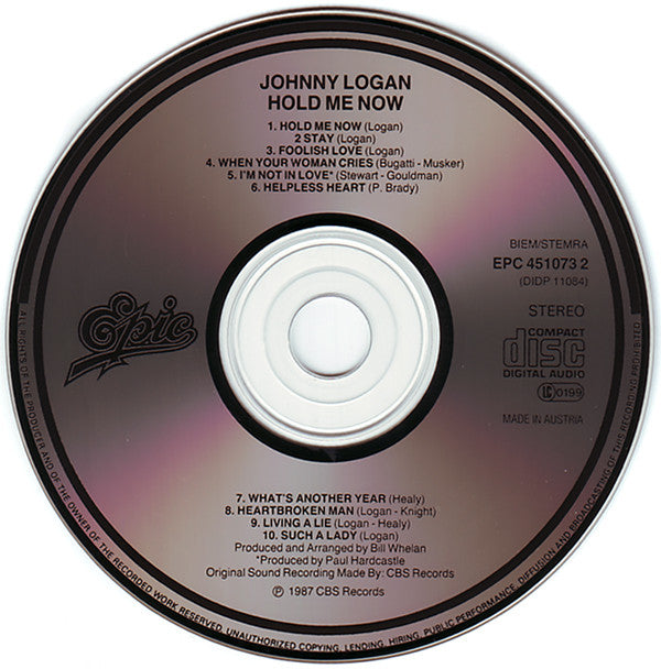 Johnny Logan : Hold Me Now (CD, Album)