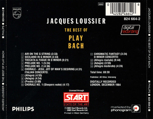 Jacques Loussier : The Best Of Play Bach (CD, Album, RE)