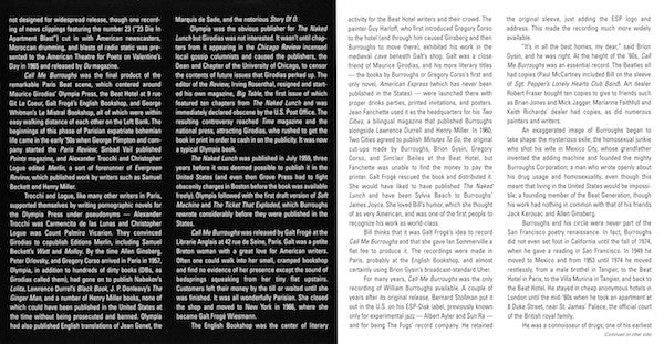 William S. Burroughs : Call Me Burroughs (CD, Album, Mono, RE, RM)