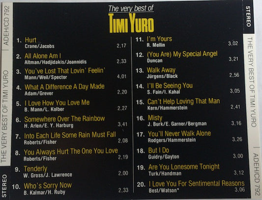 Timi Yuro : The Very Best Of Timi Yuro (CD, Comp)