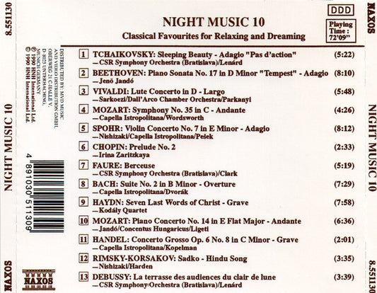 Various : Night Music 10 (Classical Favourites For Relaxing And Dreaming) (CD, Comp)