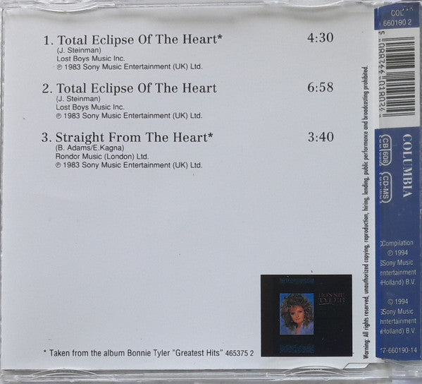 Bonnie Tyler : Total Eclipse Of The Heart (CD, Maxi, RE)