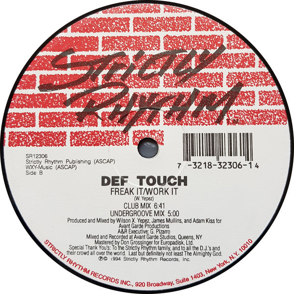 Def Touch : Freak It / Work It (12")