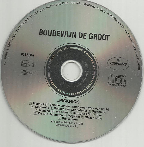 Boudewijn De Groot : Picknick (CD, Album, RE)