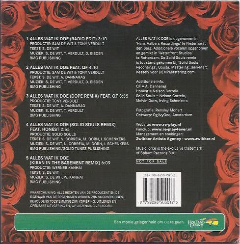 Re-Play : Alles Wat Ik Doe (CD, Maxi)