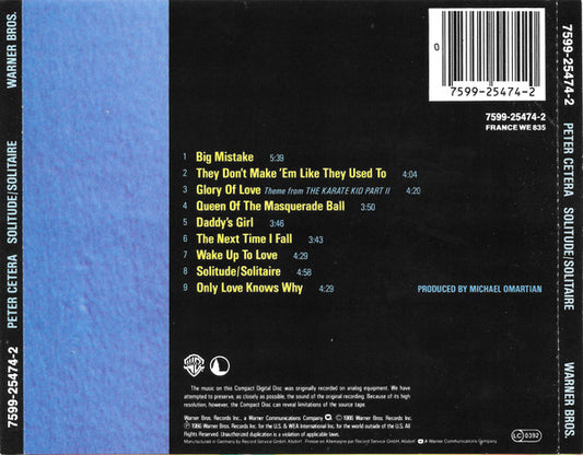Peter Cetera : Solitude / Solitaire (CD, Album, RE)