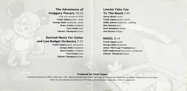 Frank Zappa : Studio Tan (CD, Album, RE, RM)