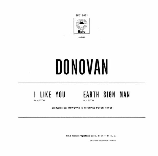 Donovan : I Like You / Earth Sign Man (7", Single)