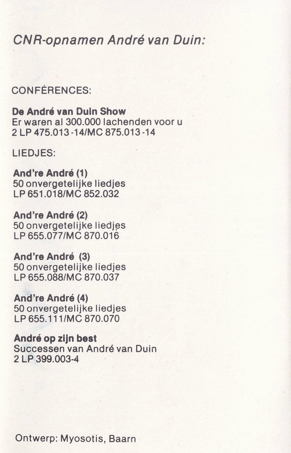 André van Duin : Da's Pas Lachen! (Het Beste Uit De André Van Duin Revues) (Deel 1) (Cass, Comp)