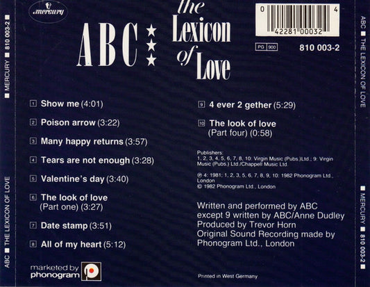 ABC : The Lexicon Of Love (CD, Album)
