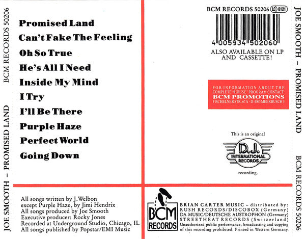 Joe Smooth : Promised Land (CD, Album)