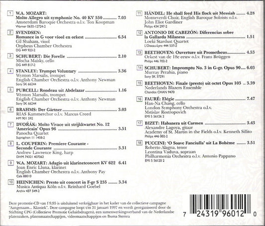 Various : Aangenaam Klassiek 1996 (CD, Album, Comp, Promo)