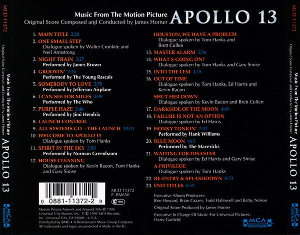 James Horner : Apollo 13 (Music From The Motion Picture) (CD, Album)