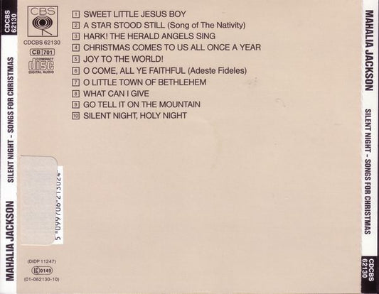 Mahalia Jackson : Silent Night - Songs For Christmas (CD, Album, RE)