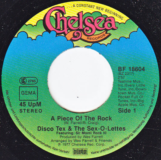 Disco Tex & His Sex-O-Lettes : A Piece Of The Rock (7")