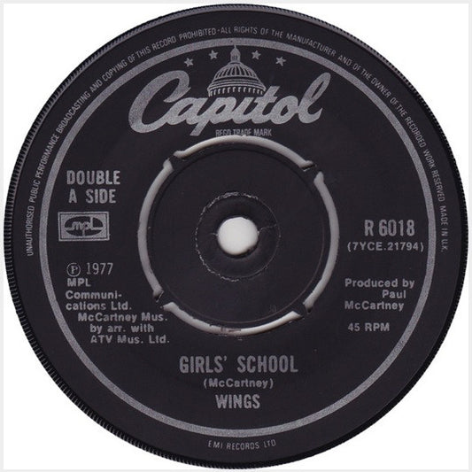 Wings (2) : Mull Of Kintyre / Girls' School (7", Single)