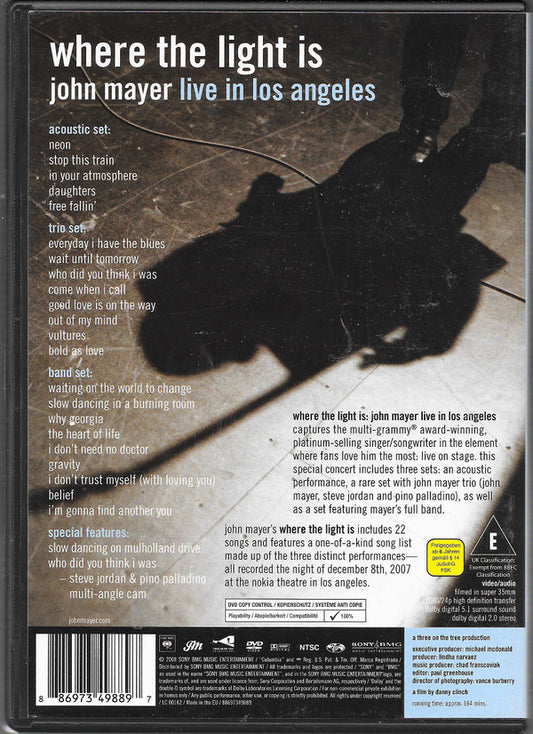 John Mayer : Where The Light Is: John Mayer Live In Los Angeles (DVD-V, Copy Prot., NTSC)