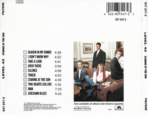 Level 42 : Staring At The Sun (CD, Album)