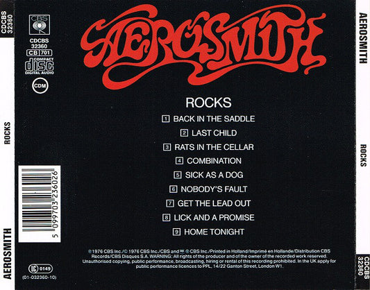 Aerosmith : "Rocks" (CD, Album, RE)