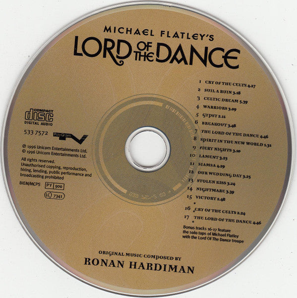 Ronan Hardiman : Michael Flatley's Lord Of The Dance (CD, Album, RE)