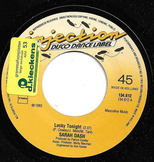 Sarah Dash : Lucky Tonight (7")
