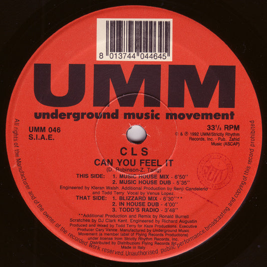CLS : Can You Feel It (2x12")