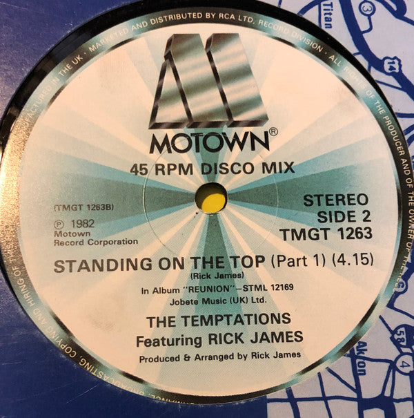 The Temptations Featuring Rick James : Standing On The Top (12", Alt)