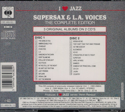 Supersax & L. A. Voices : The Complete Edition (2xCD, Comp, RE)