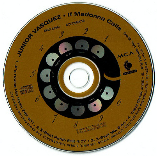 Junior Vasquez : If Madonna Calls (CD, Maxi)