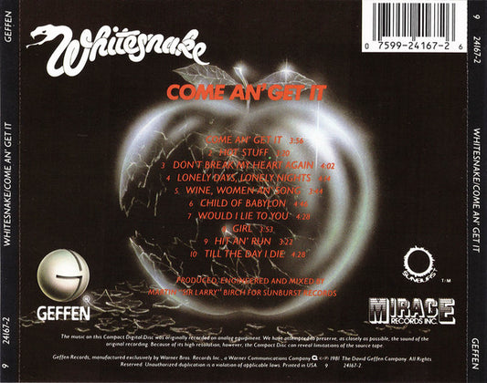Whitesnake : Come An' Get It (CD, Album, RE)