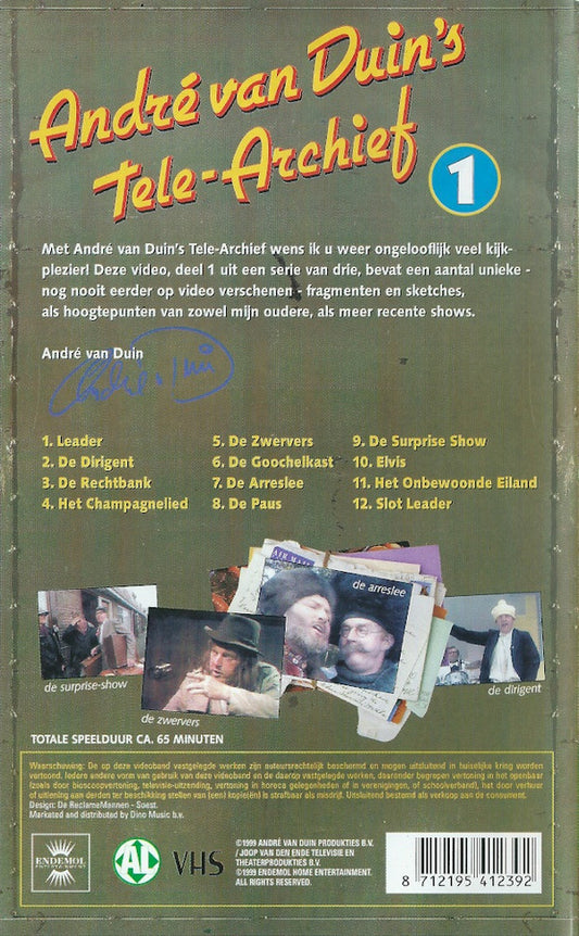 André van Duin : André Van Duin's Tele-Archief 1 (VHS, Album, PAL)