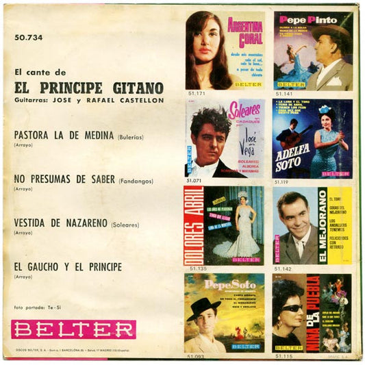 El Príncipe Gitano : El Cante De El Principe Gitano (7", EP)