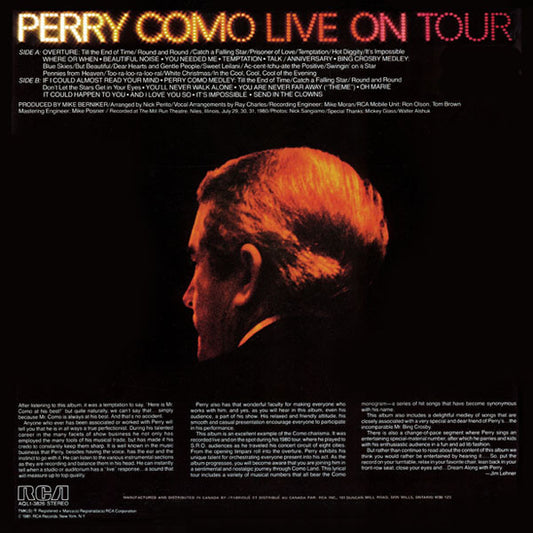 Perry Como : Perry Como Live On Tour (LP, Album)