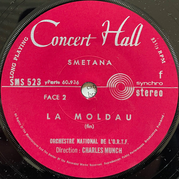 Bedřich Smetana / Orchestre National De France Conductor Charles Munch : The Moldau (7")