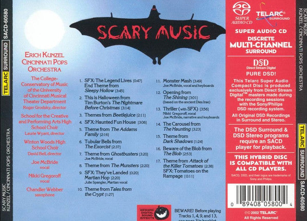 Erich Kunzel, Cincinnati Pops Orchestra : Scary Music (SACD, Hybrid, Multichannel, Album)
