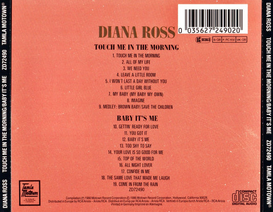 Diana Ross : Touch Me In The Morning / Baby It's Me (CD, Comp)