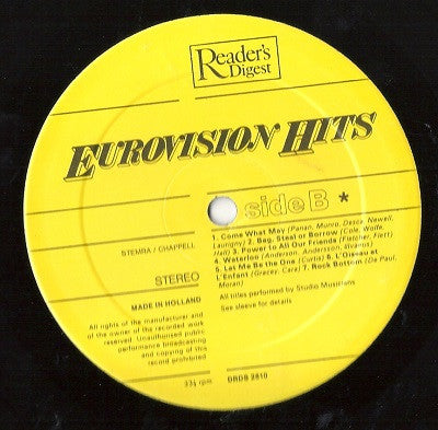 Studio Musicians : Eurovision Hits (LP, Comp)