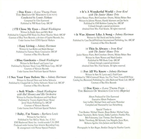 Various : The Bridges Of Madison County - Music From The Motion Picture (CD, Album, Comp)