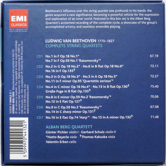 Ludwig van Beethoven, Alban Berg Quartett : The Complete String Quartets (7xCD + Box, Comp, RE)