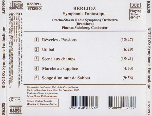 Hector Berlioz, Slovak Radio Symphony Orchestra, Pinchas Steinberg : Symphonie Fantastique (CD, Album, RE)