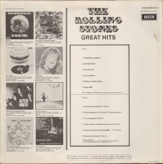 The Rolling Stones : Great Hits (LP, Comp)