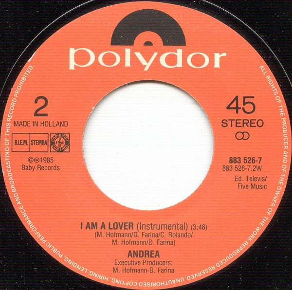 Andrea (4) : I'm A Lover (7", Single)