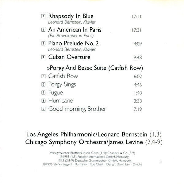 George & Ira Gershwin - Los Angeles Philharmonic Orchestra, Leonard Bernstein, Chicago Symphony Orchestra, James Levine (2) : Mad About Gershwin (CD, Album, Comp)