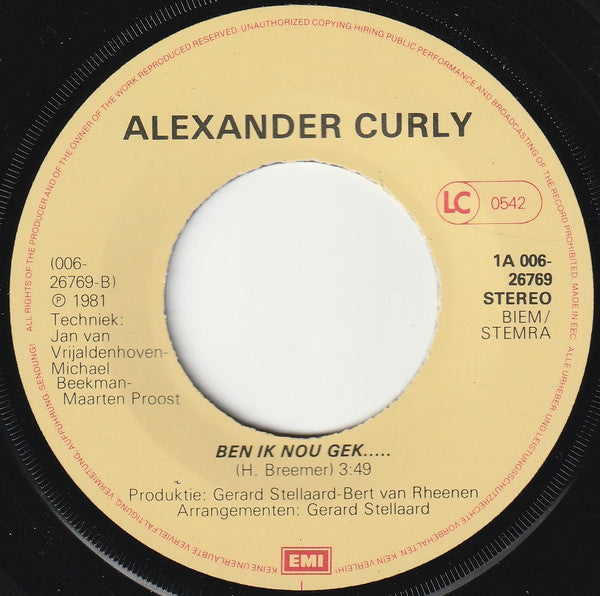 Alexander Curly : Ich Bin Suzanne (7", Single)