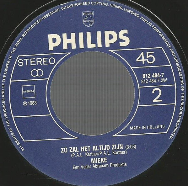 Mieke : Edith Piaf (7", Single)