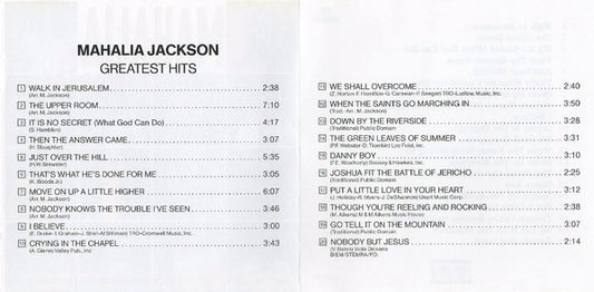 Mahalia Jackson : Greatest Hits (CD, Comp, RE)