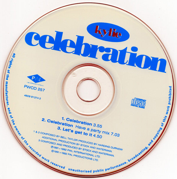 Kylie Minogue : Celebration (CD, Single)