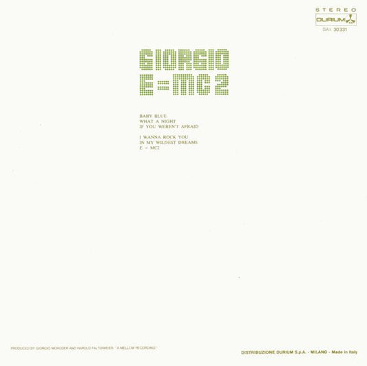 Giorgio Moroder : E=MC² (LP, Album, Ltd)