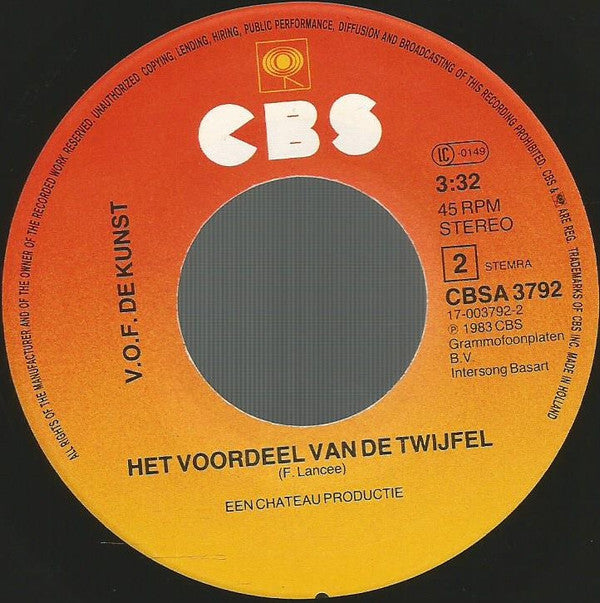 VOF De Kunst : Suzanne (7", Single)